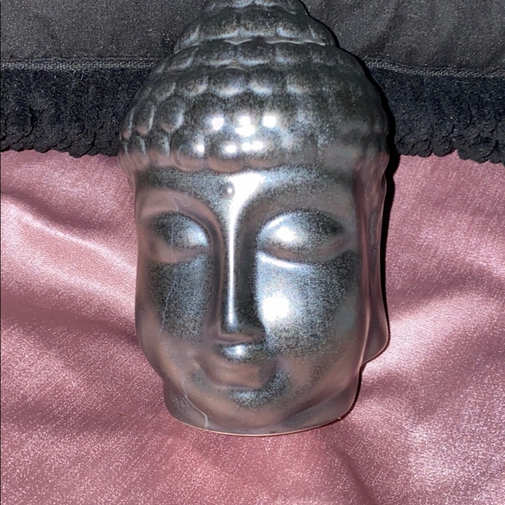 NWT Small metallic  grey Buddha figure decor